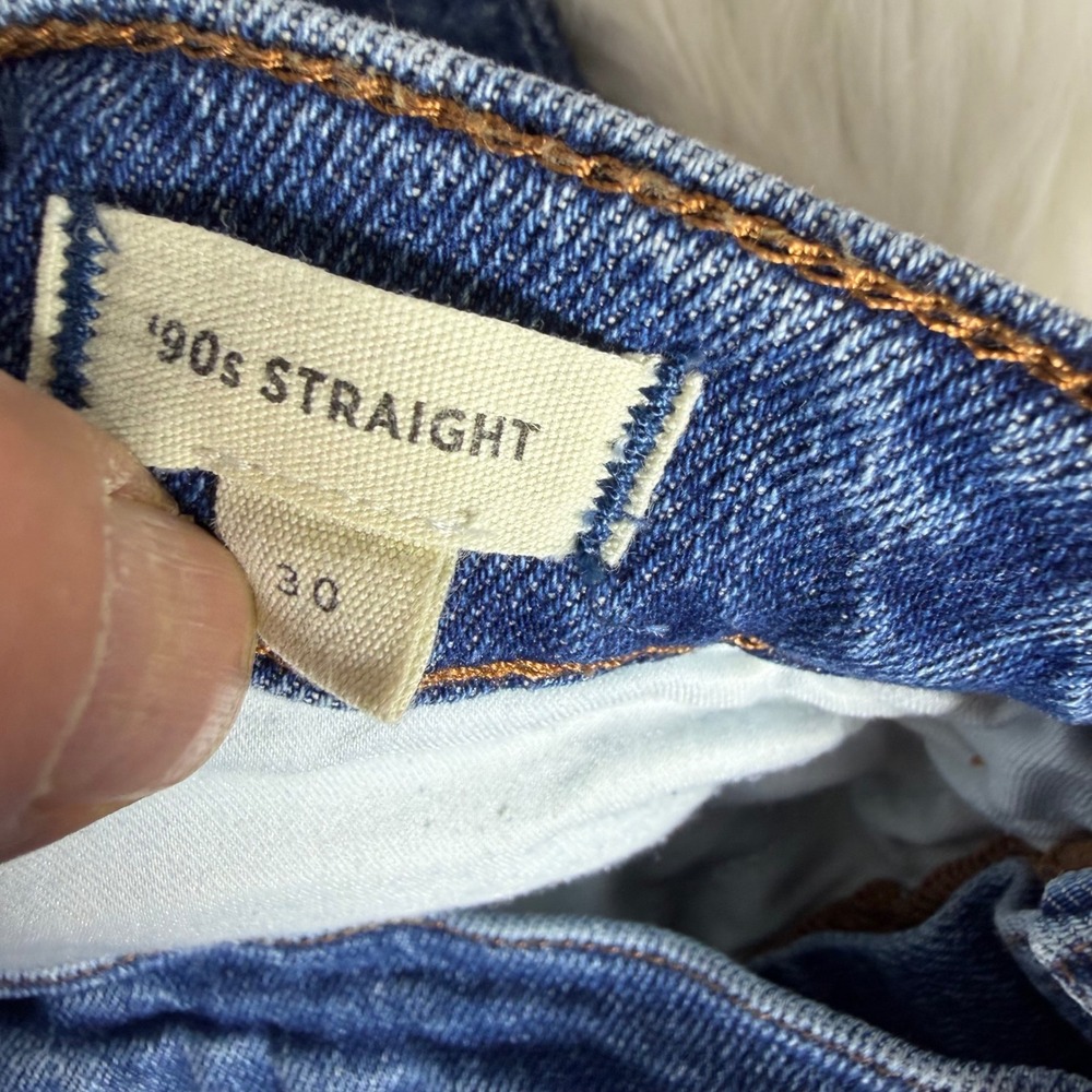 Madewell The 90's Straight Leg High Rise Jeans Medium Wash 5-Pocket Pant Sz 30 - Picture 5 of 8